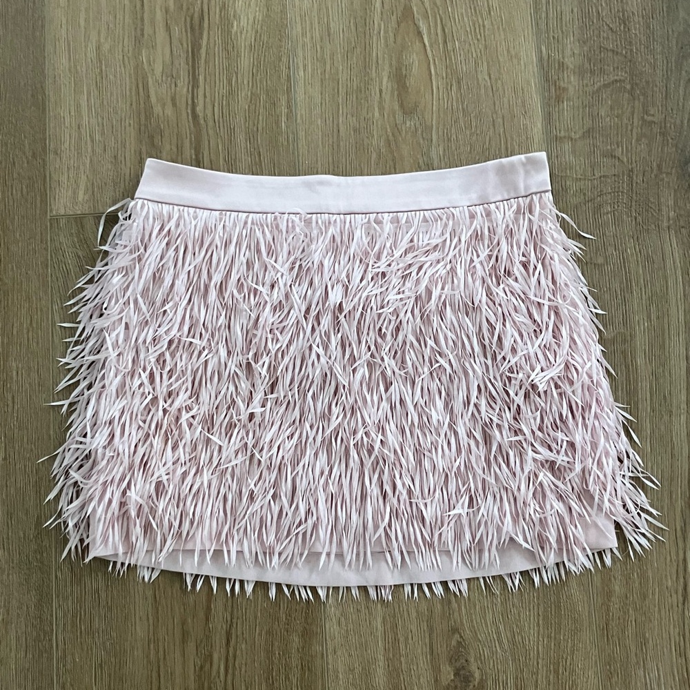 Express Pink Fringe Mini Skirt, Size 2